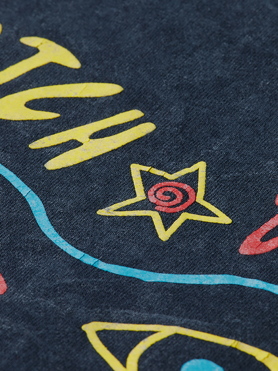 Washed artwork Scotch & Soda short sleeve t-shirt with graphic design, casual style, on a plain background.