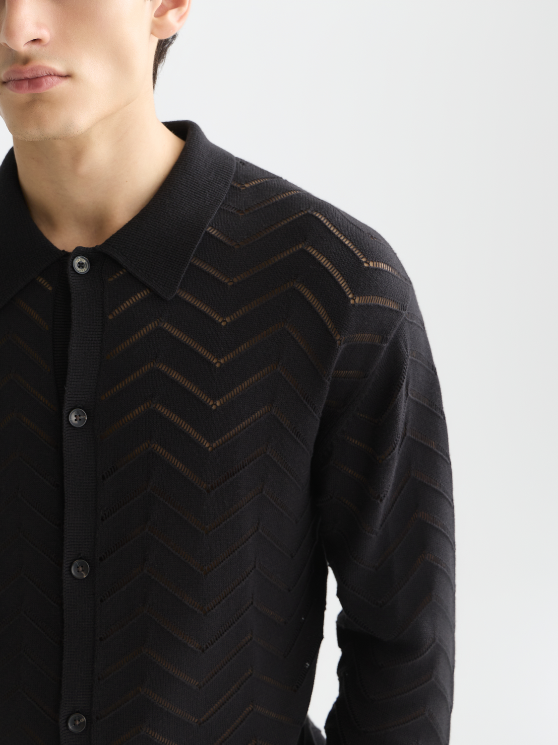 Pointelle knitwear cardigan by Scotch & Soda featuring delicate openwork pattern and soft fabric in a relaxed fit.