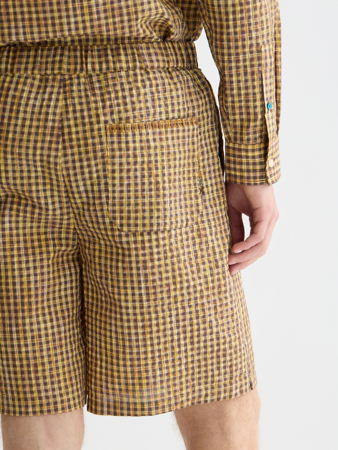 Seersucker shorts by Scotch & Soda featuring a lightweight, striped fabric design perfect for casual summer wear.