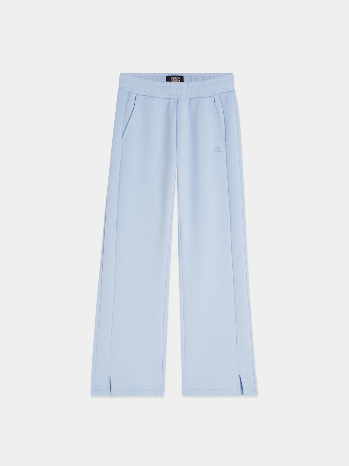 Kids' SCOTCH & SODA logo sweatpants in soft fabric with a branded logo print on the front and elastic waistband.
