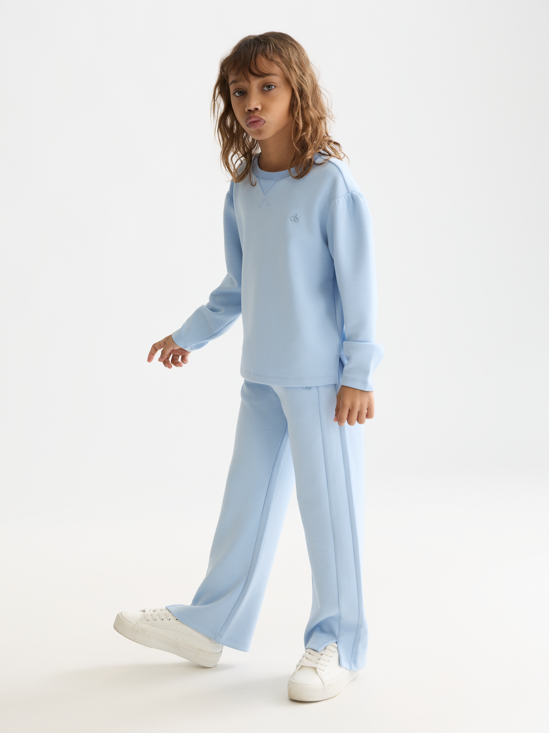 Kids' logo sweatpants by Scotch & Soda, showing soft fabric and sporty design with brand logo on the front.