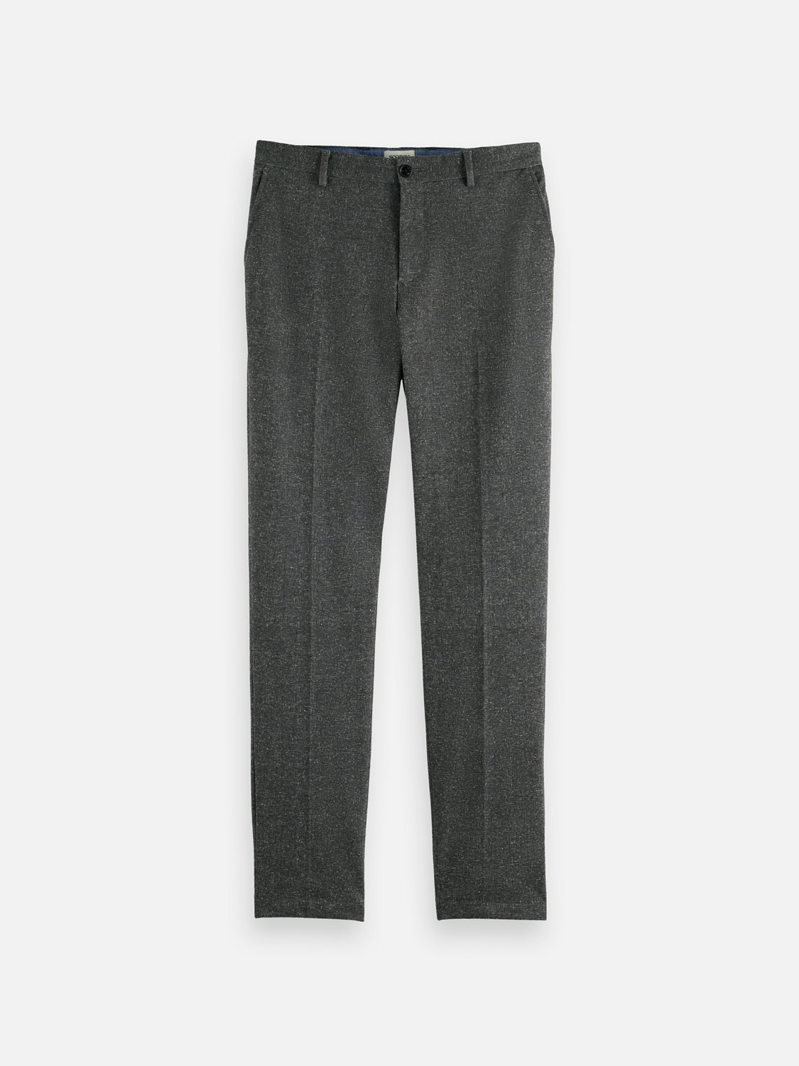 Slim-fit Stuart chinos by Scotch & Soda, beige pants with front pockets and a tailored fit, casual men's clothing.