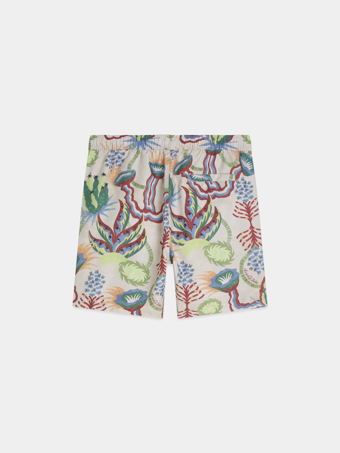Printed swimshorts from Scotch & Soda featuring vibrant patterns, designed for comfortable swimwear and beachwear.