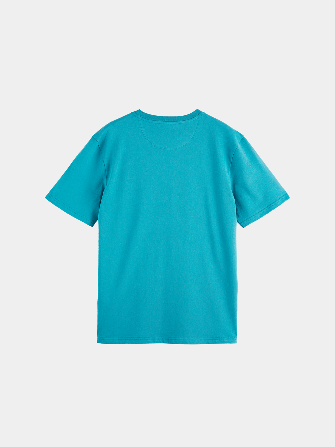 Black short-sleeve Scotch & Soda logo t-shirt with front graphic design and casual fit.