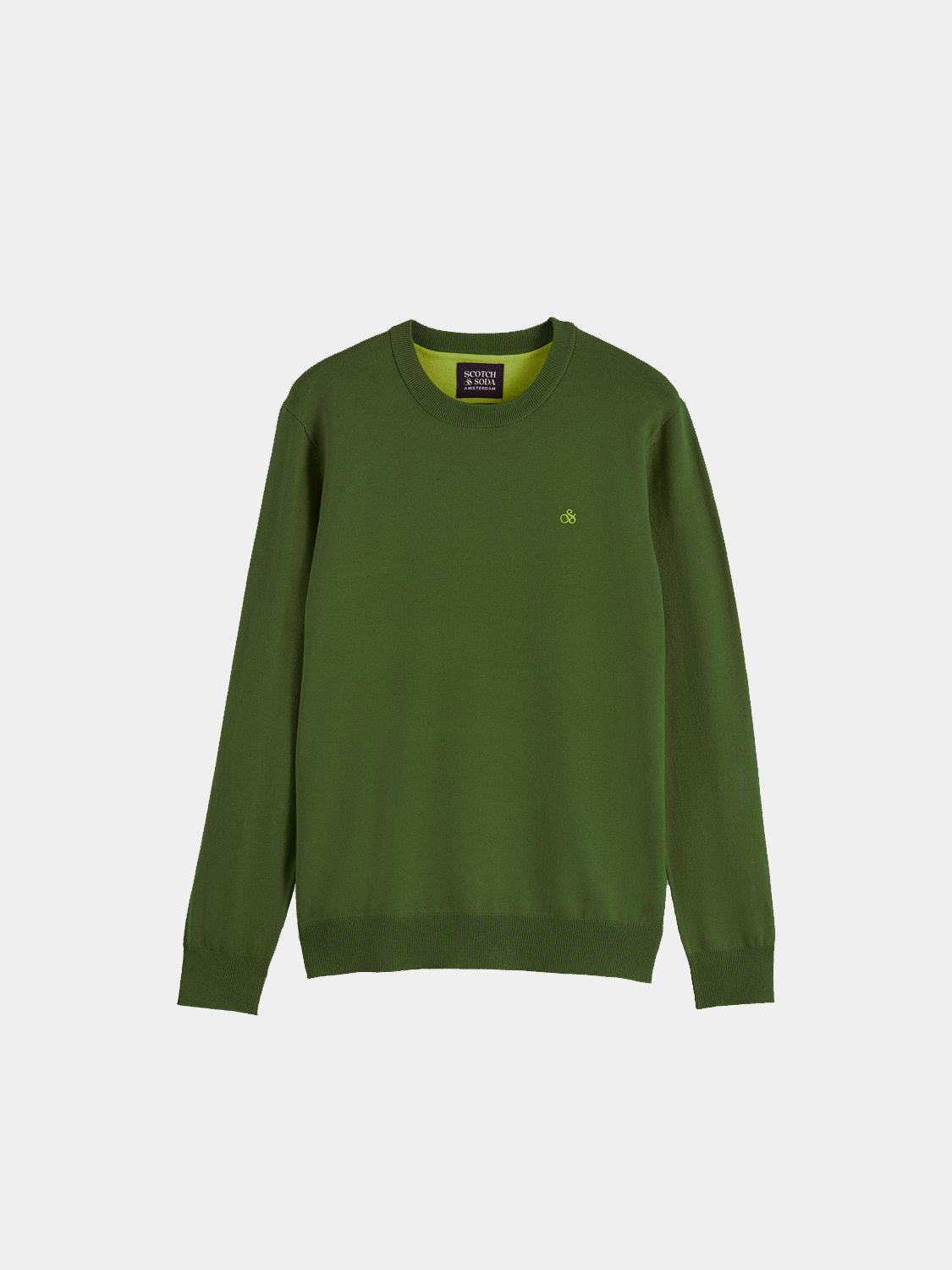 Scotch & Soda viscose knit pullover, stylish long-sleeve knitwear with a comfortable fit, shown in a neutral color.