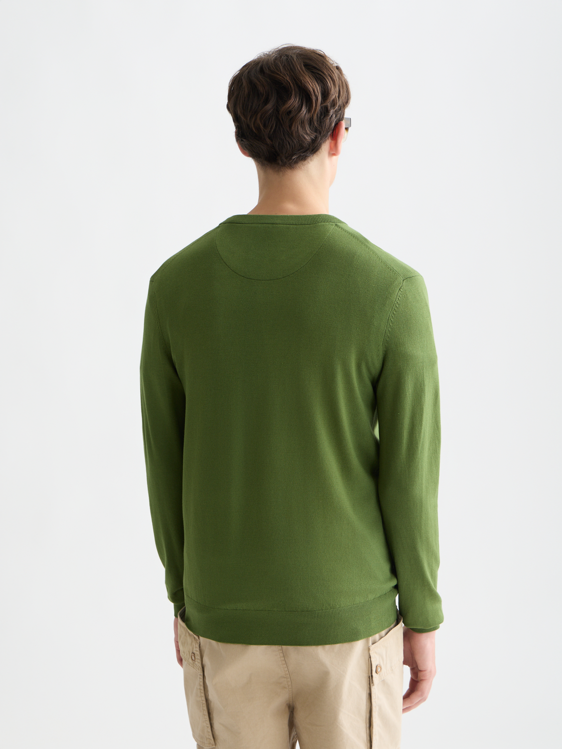 Viscose knitwear pullover by Scotch & Soda, shown from the back in a stylish, fitted design with a subtle color pattern.
