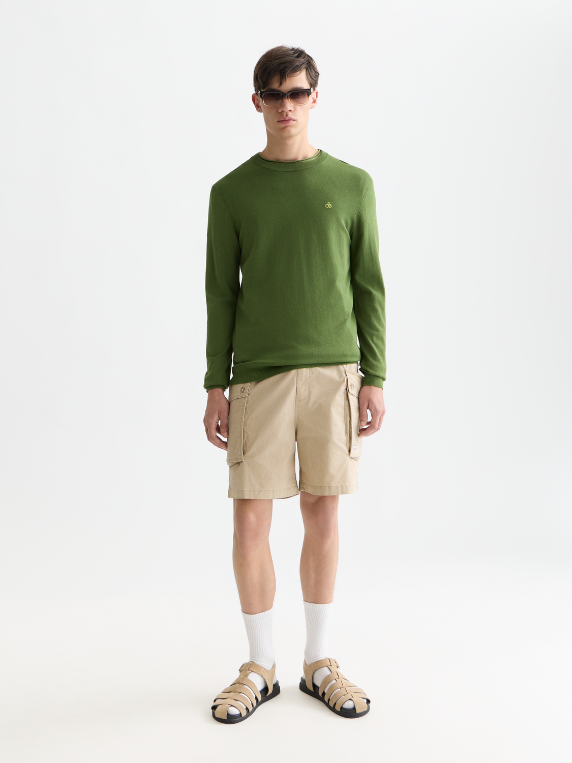 Scotch & Soda viscose knit pullover, close-up of the soft, textured fabric in a stylish, casual design.