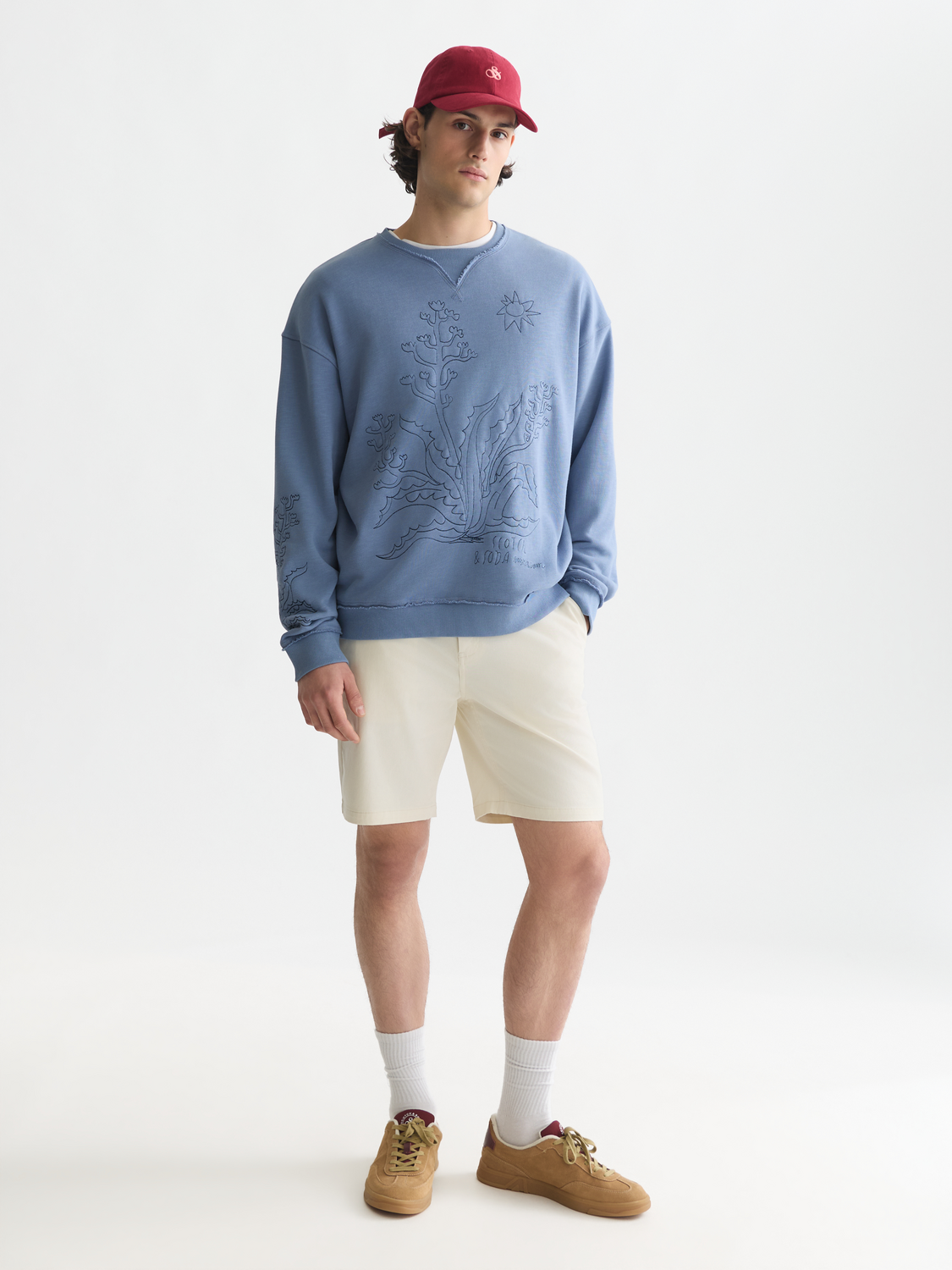 Scotch & Soda Stuart chino shorts in beige, front view showing tailored fit and classic design for casual summer wear.