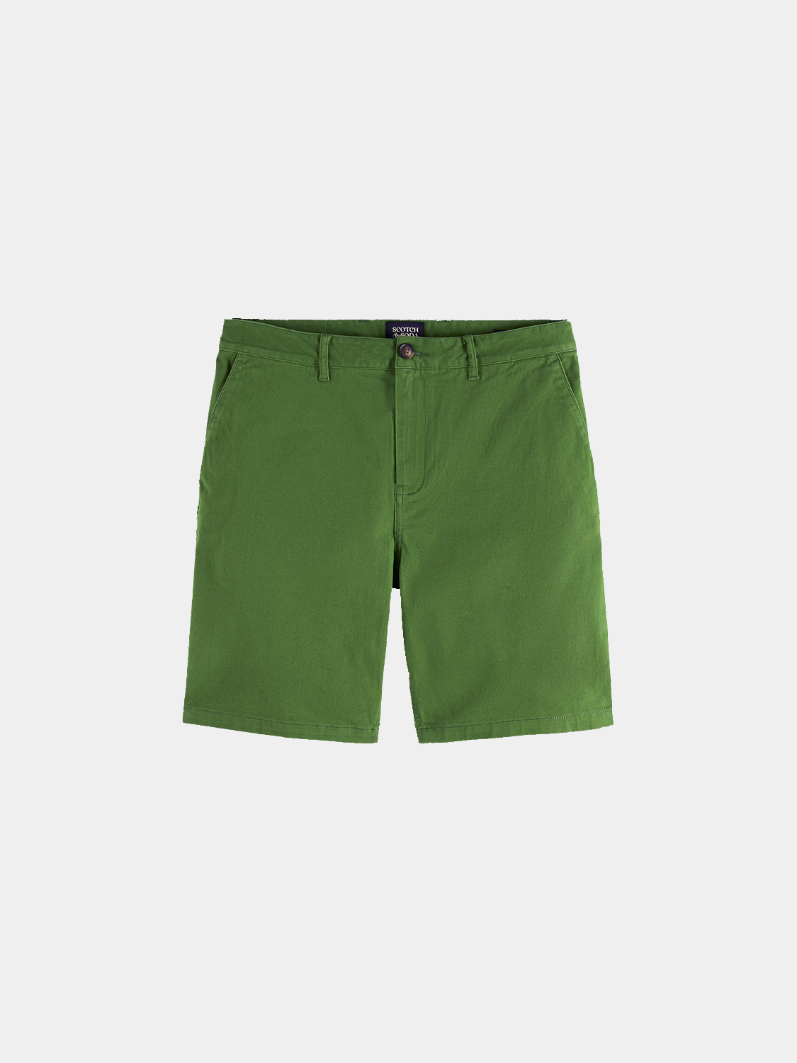 Scotch & Soda Stuart chino shorts in khaki, featuring a classic fit, front pockets, and a casual summer style.