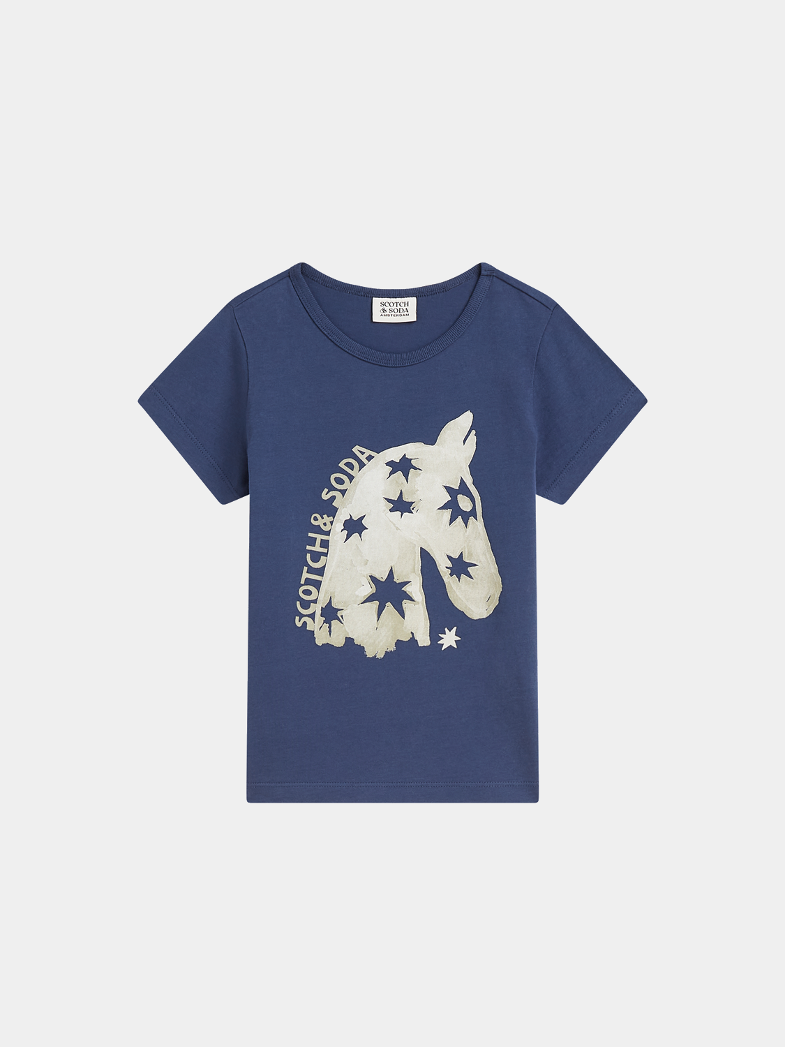 Kids' short sleeve artwork T-shirt by Scotch & Soda featuring colorful graphic design on soft fabric.