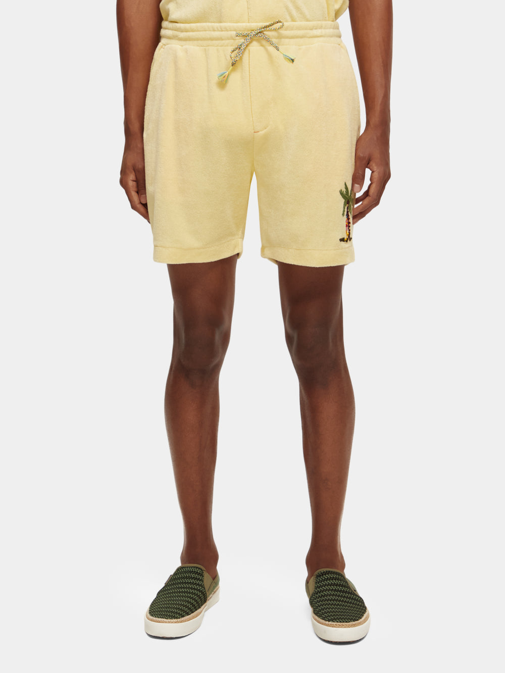 Toweling Bermuda shorts with embroidery - Scotch & Soda NZ