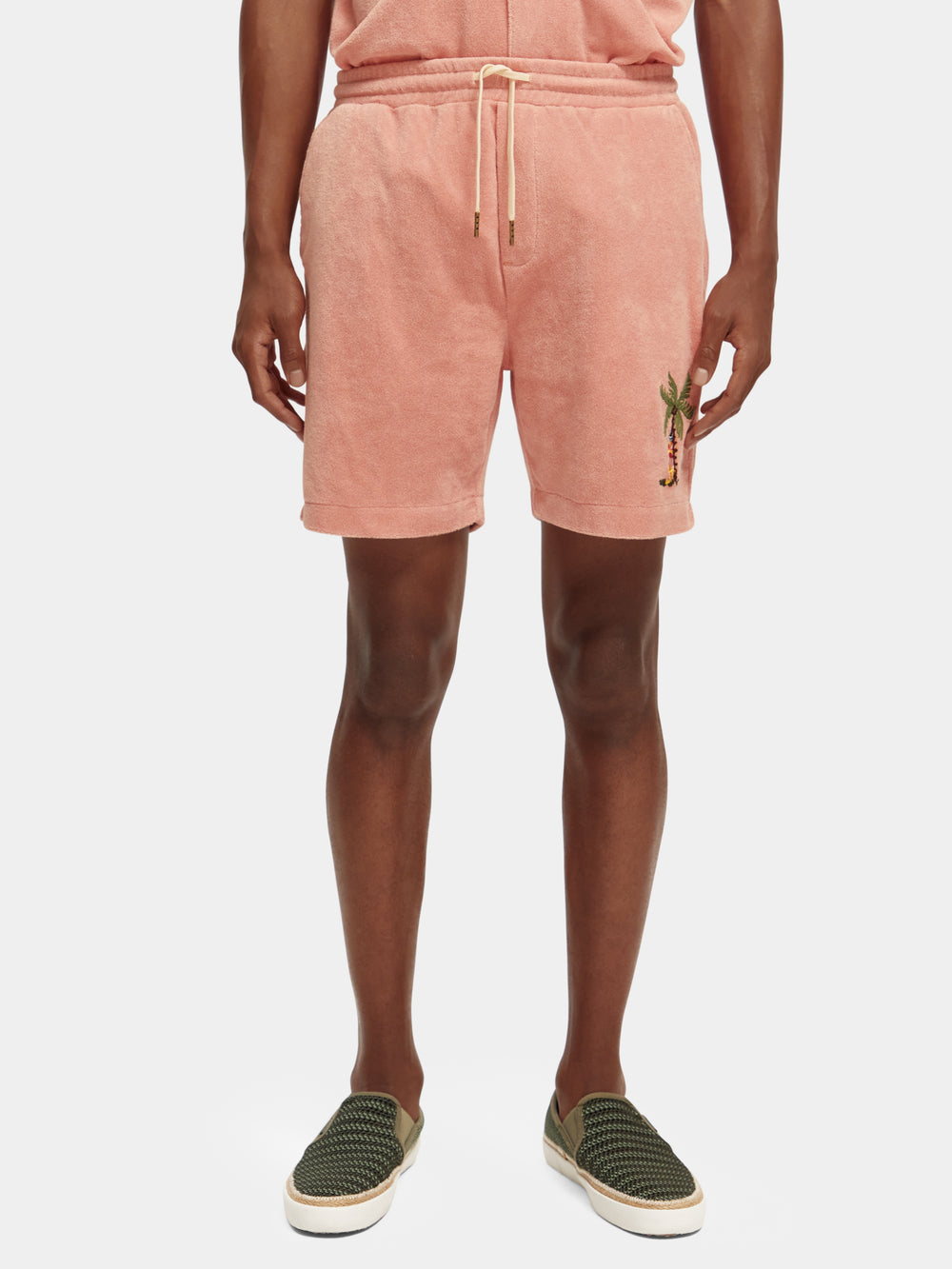 Toweling Bermuda shorts with embroidery - Scotch & Soda NZ