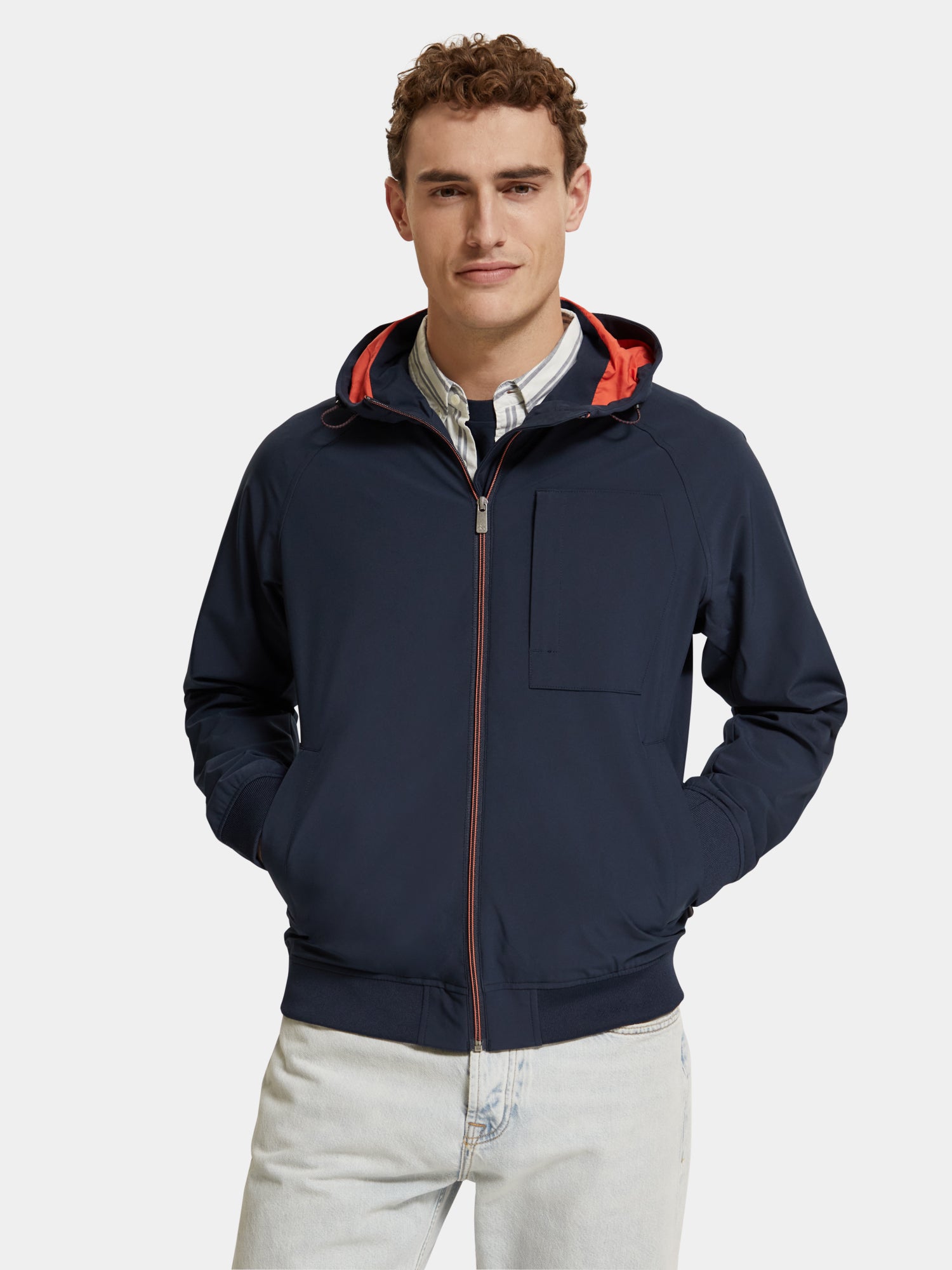 Hooded soft-shell jacket - Scotch & Soda NZ