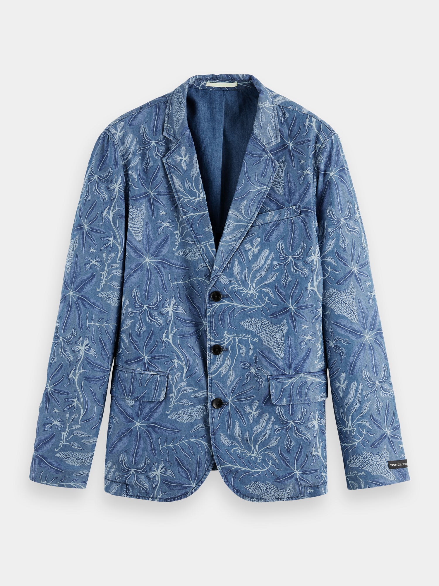 Unconstructed allover printed tencel blazer - Scotch & Soda NZ