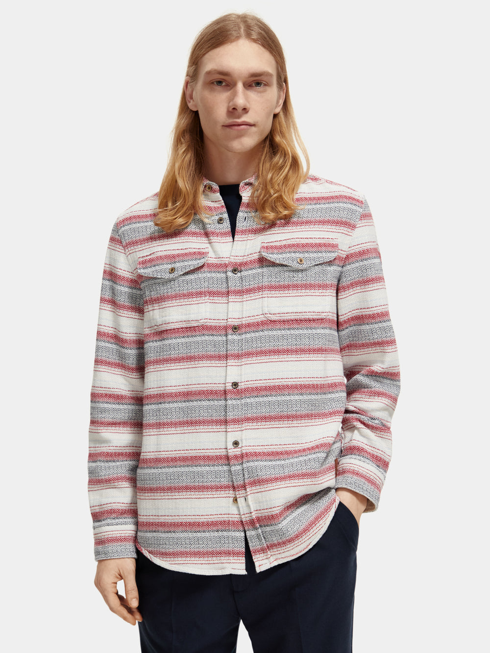 Waffle check shirt - Scotch & Soda NZ