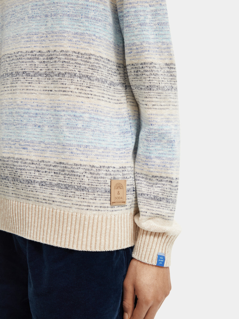 Gradient stripe crewneck sweater - Scotch & Soda NZ
