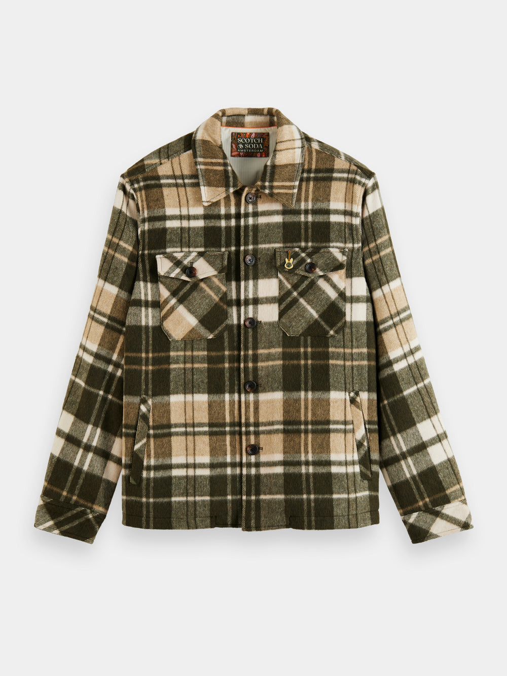 Checked wool-blend overshirt - Scotch & Soda NZ