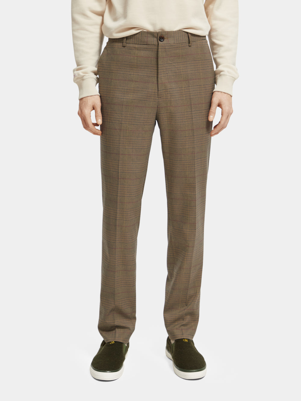 Slim tapered-fit checked chino - Scotch & Soda NZ