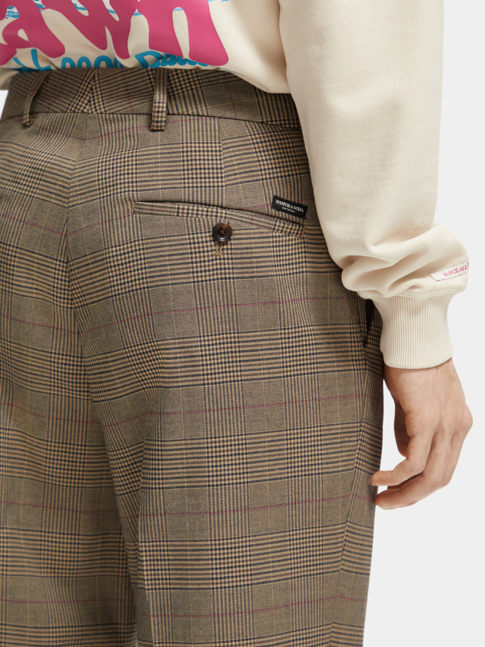 Slim tapered-fit checked chino - Scotch & Soda NZ