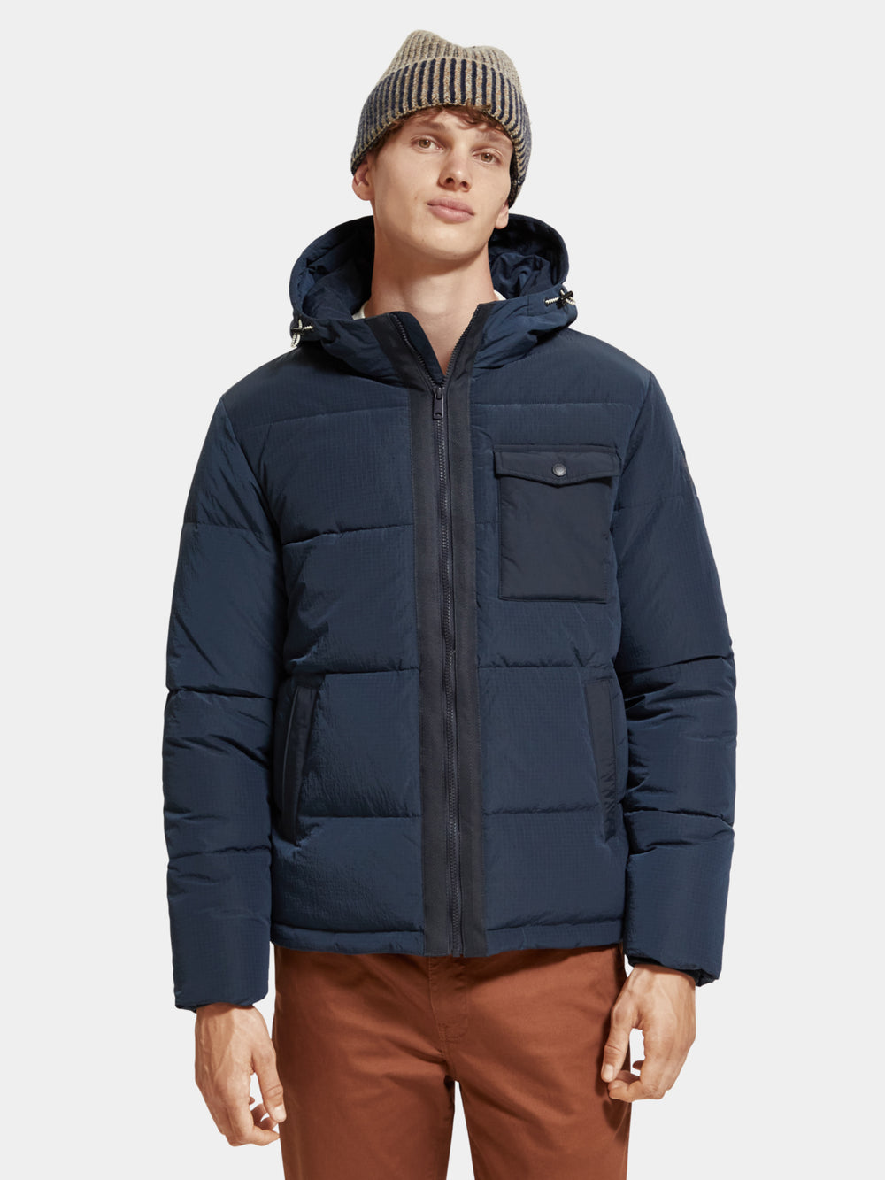 Hooded puffer jacket - Scotch & Soda NZ