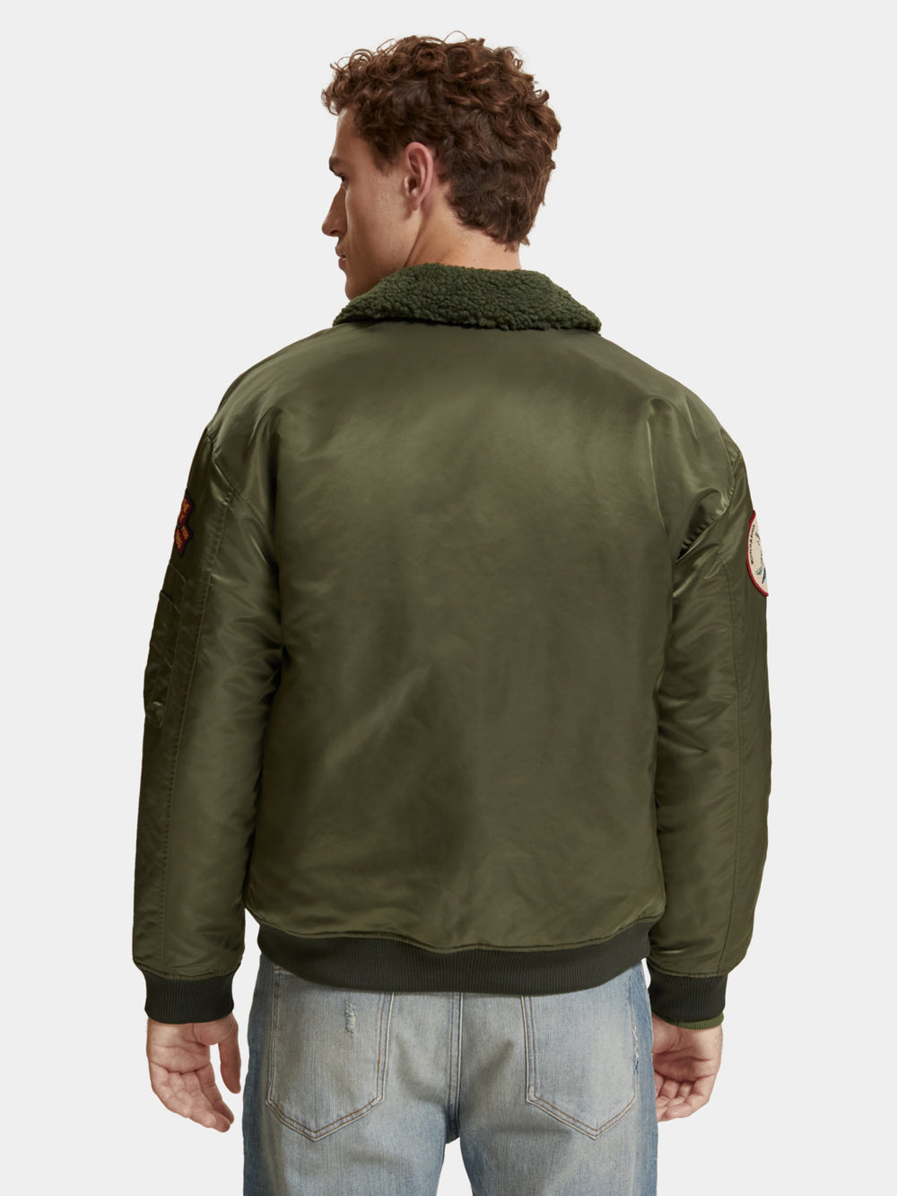 Bomber jacket with detachable teddy collar - Scotch & Soda NZ