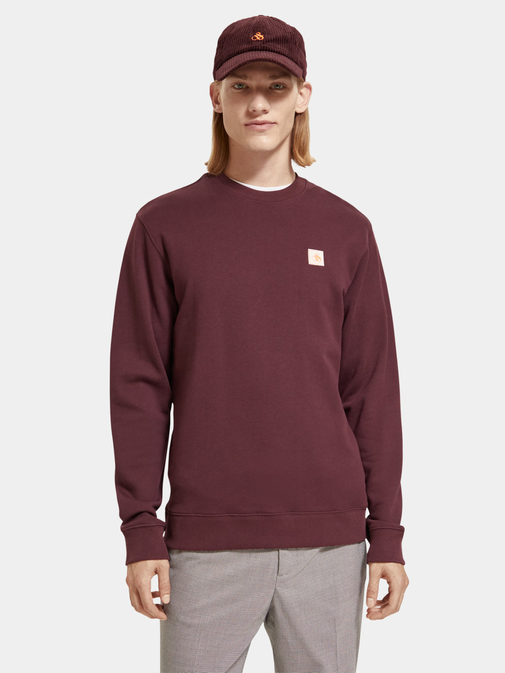 Regular-fit logo badge sweatshirt - Scotch & Soda NZ