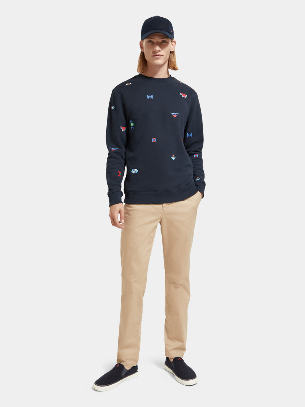 Regular-fit embroidered sweatshirt - Scotch & Soda NZ