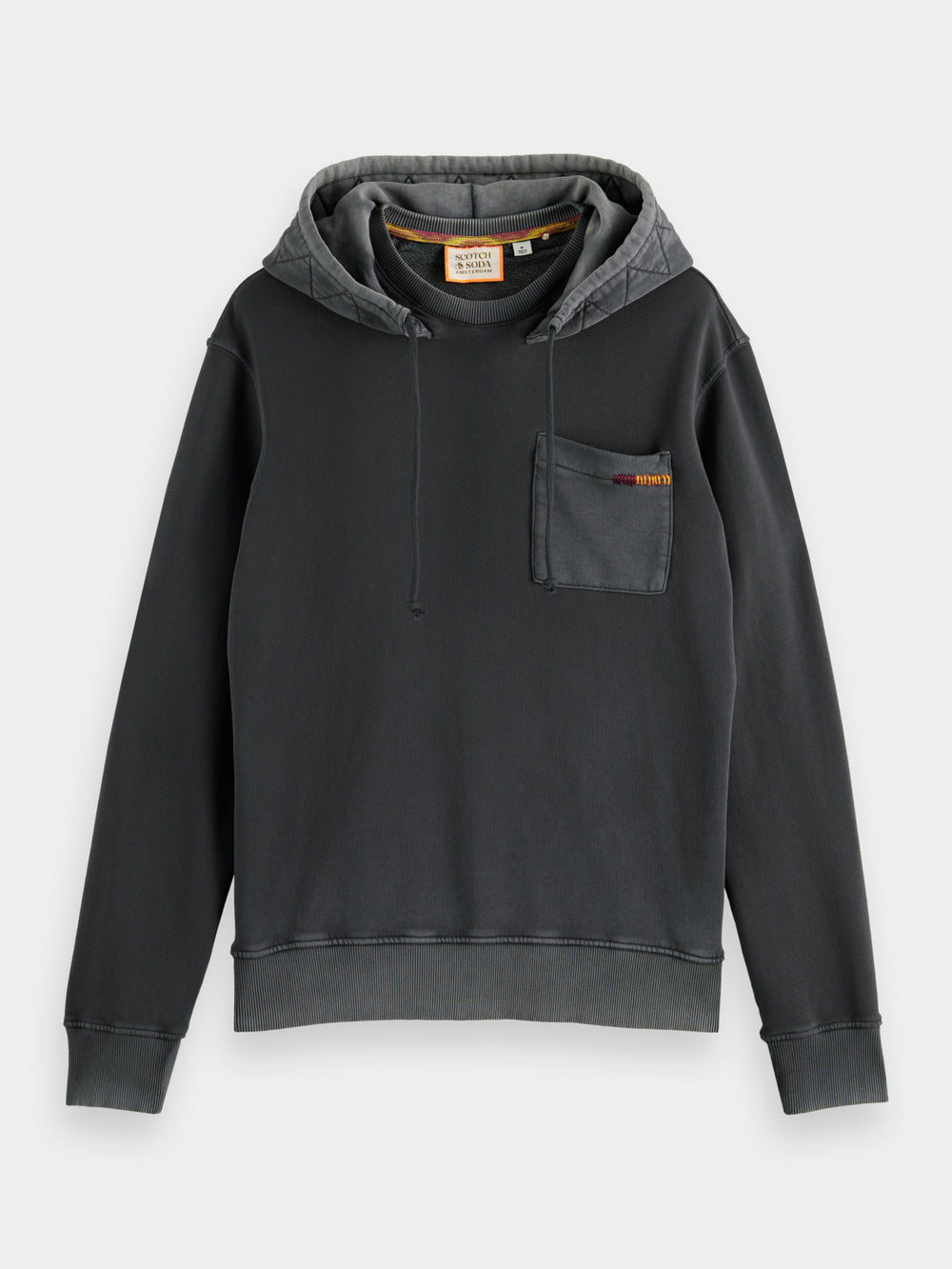 Regular-fit washed pocket hoodie - Scotch & Soda NZ