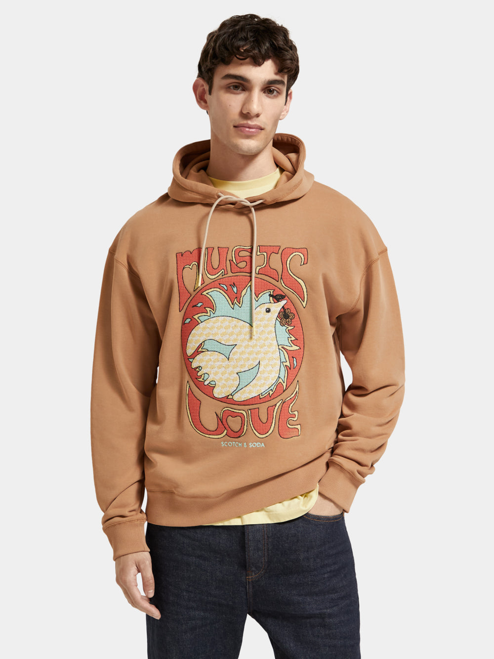 Relaxed-fit artwork hoodie - Scotch & Soda NZ