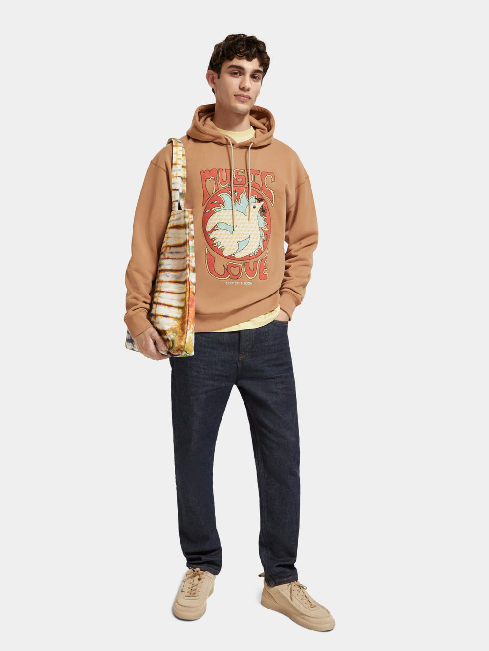 Relaxed-fit artwork hoodie - Scotch & Soda NZ