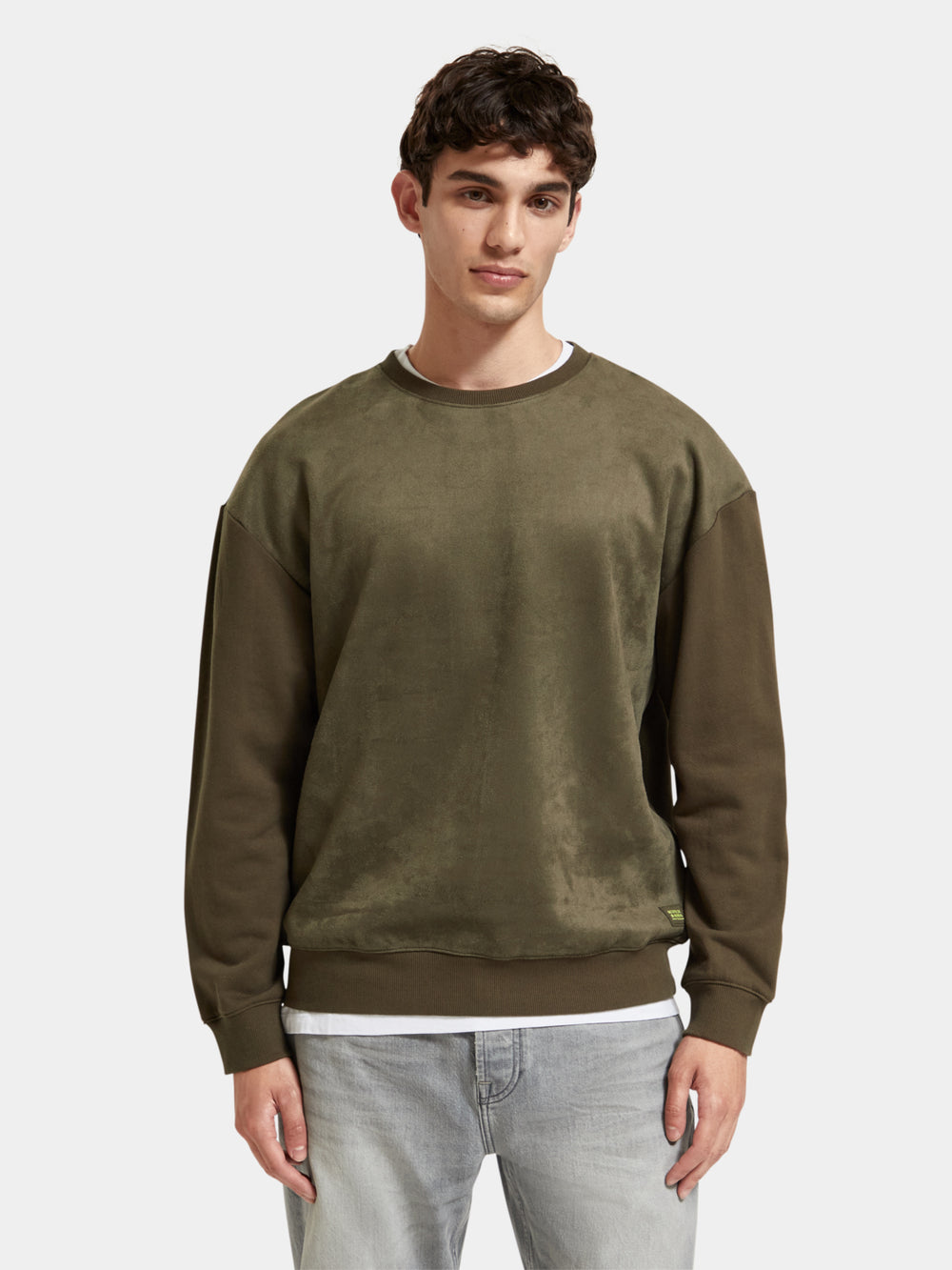 Relaxed-fit felpa mix sweatshirt - Scotch & Soda NZ