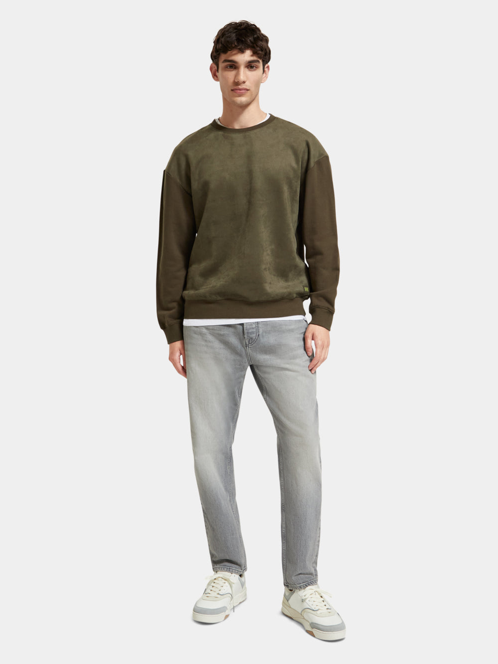 Relaxed-fit felpa mix sweatshirt - Scotch & Soda NZ