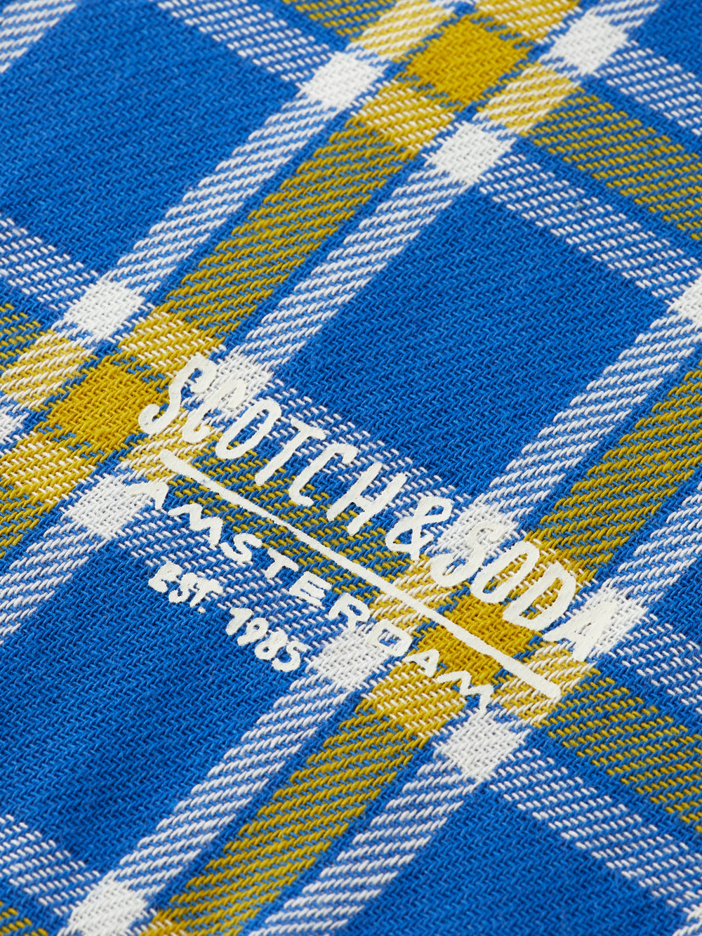 Double-faced twill check shirt - Scotch & Soda NZ