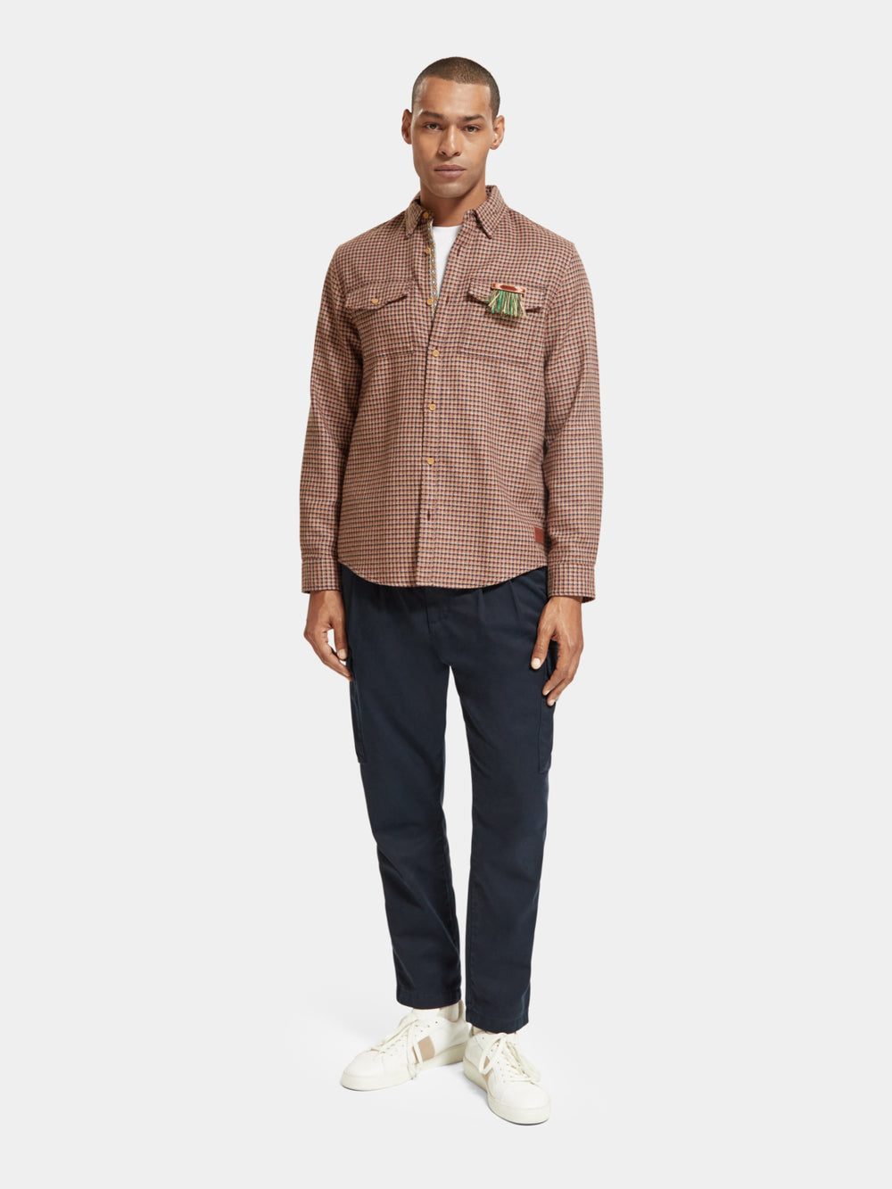 Regular-fit yarn check shirt - Scotch & Soda NZ