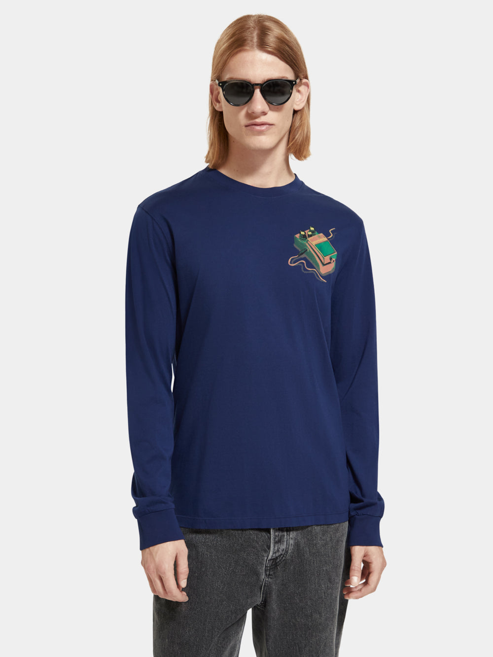 Regular-fit long sleeved t-shirt - Scotch & Soda NZ