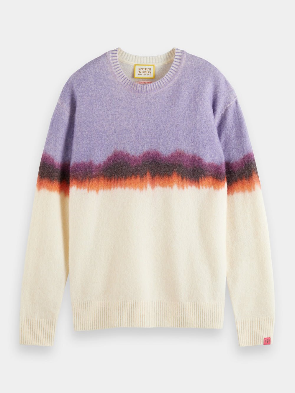 Tie-dyed colourblock pullover - Scotch & Soda NZ