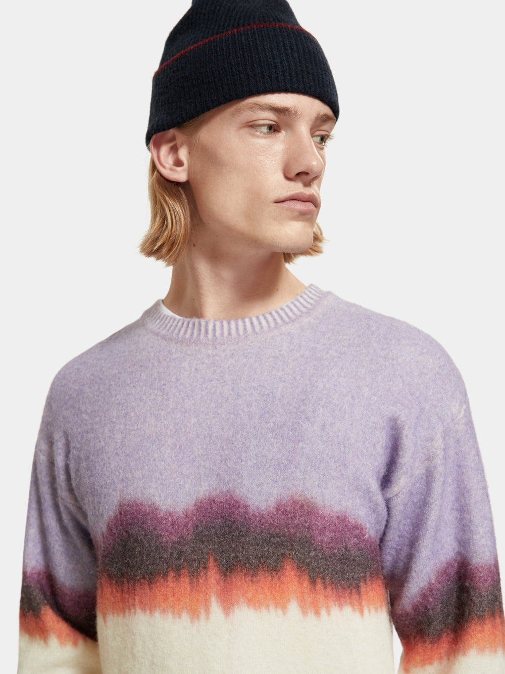 Tie-dyed colourblock pullover - Scotch & Soda NZ