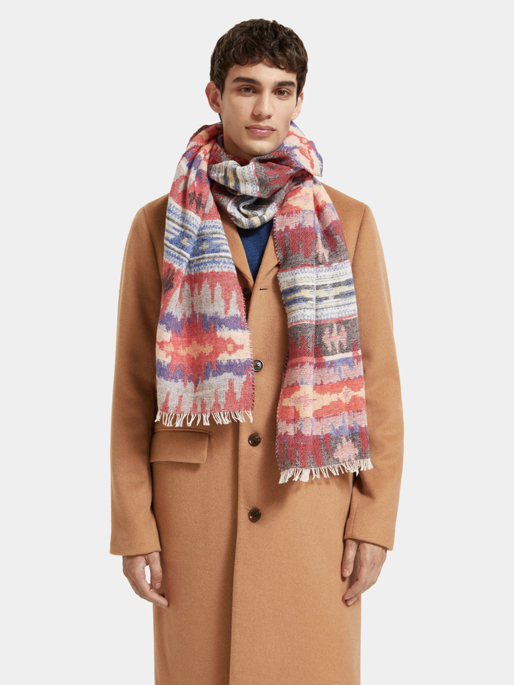 Jacquard wool blend scarf - Scotch & Soda NZ