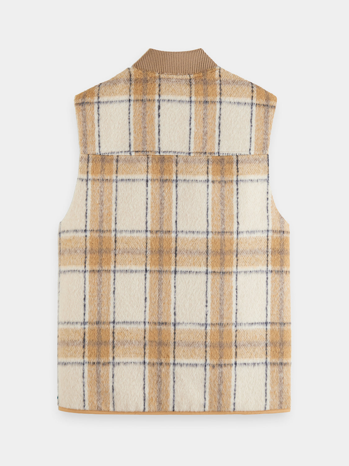Zip-through check gilet