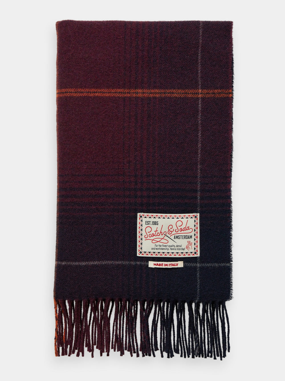 Wool blend check scarf - Scotch & Soda NZ