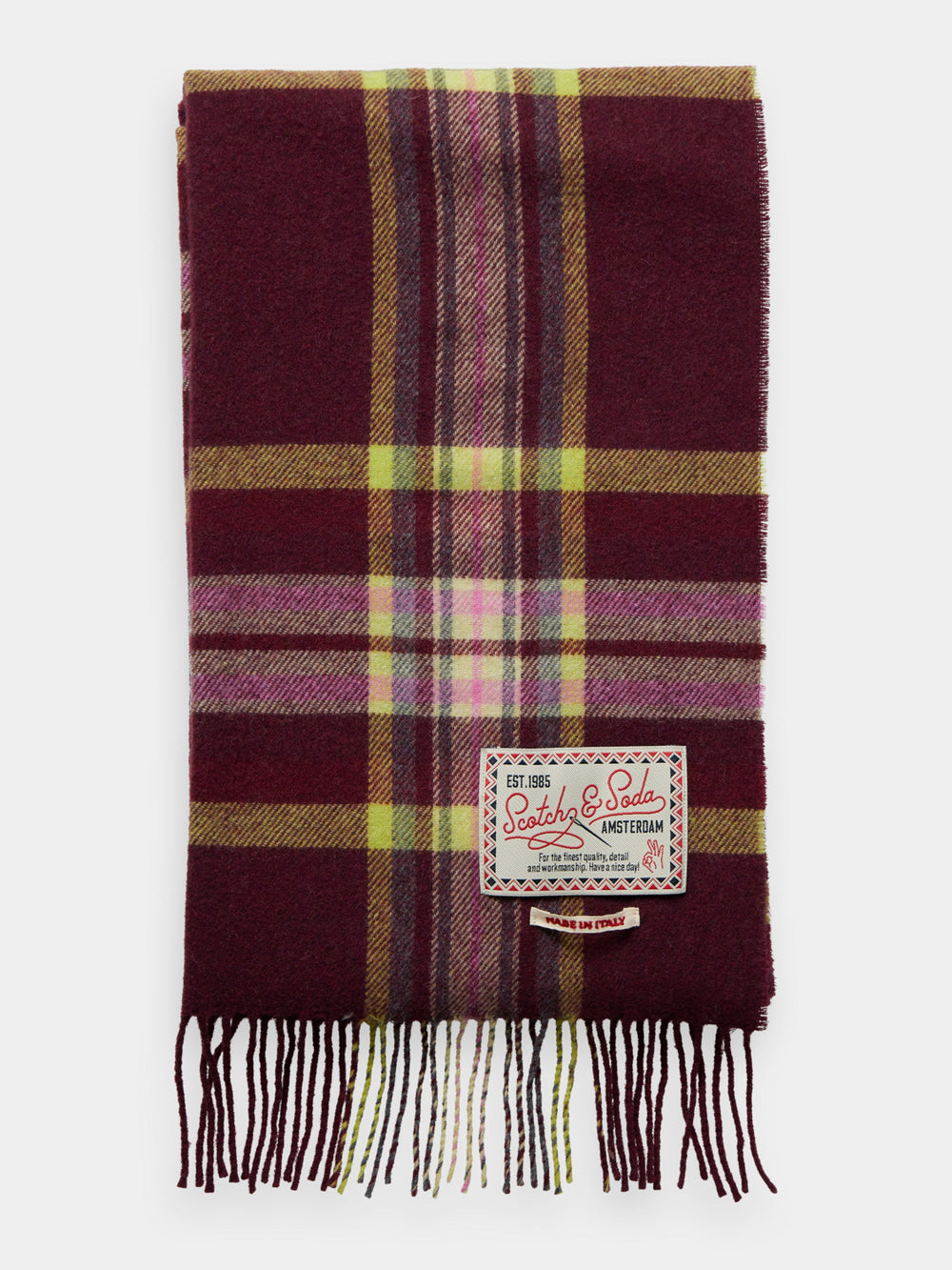 Wool blend check scarf - Scotch & Soda NZ