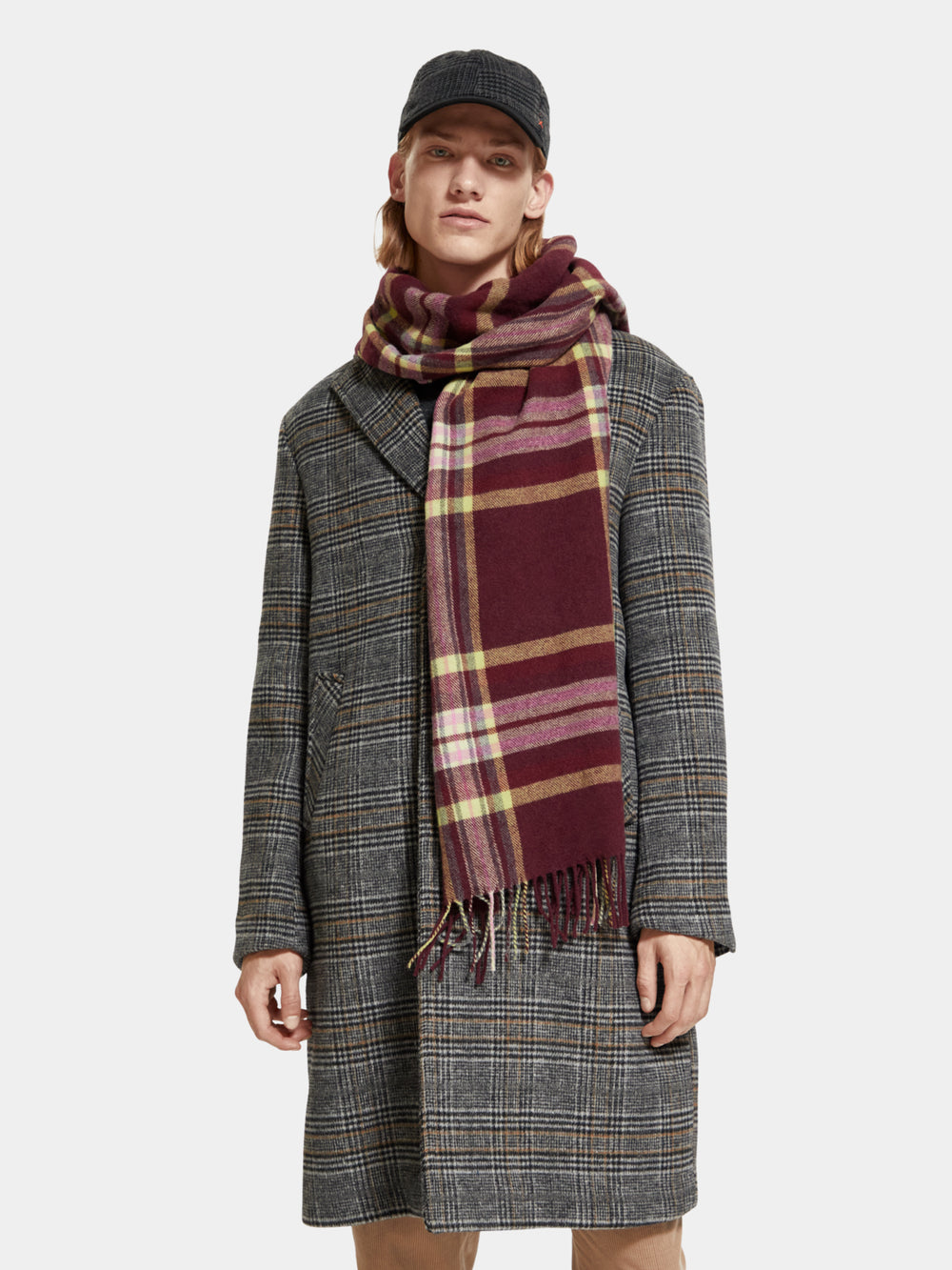 Wool blend check scarf - Scotch & Soda NZ