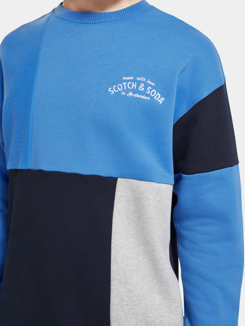 Relaxed-fit colourblock sweatshirt - Scotch & Soda NZ