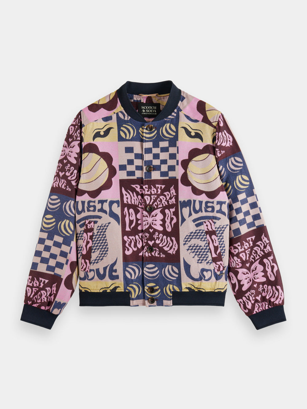 Jacquard bomber jacket - Scotch & Soda NZ