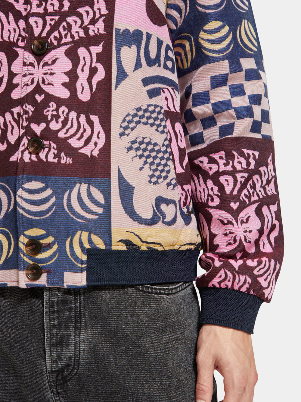 Jacquard bomber jacket - Scotch & Soda NZ