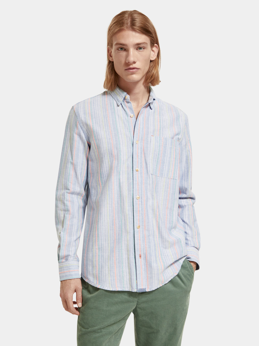 Dobby striped shirt - Scotch & Soda NZ