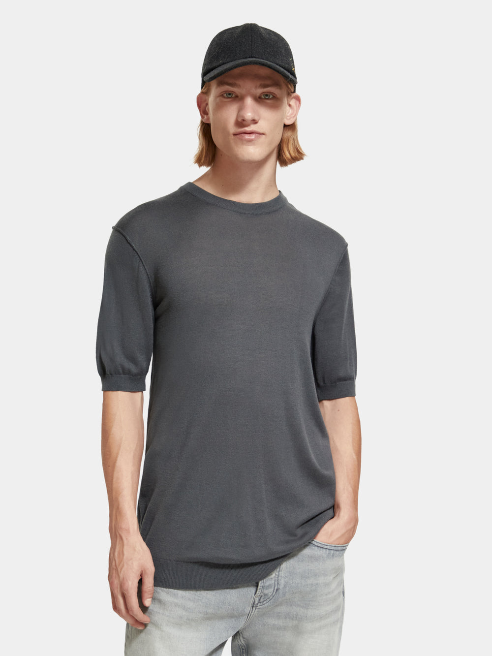 Wool blend knitted t-shirt - Scotch & Soda NZ