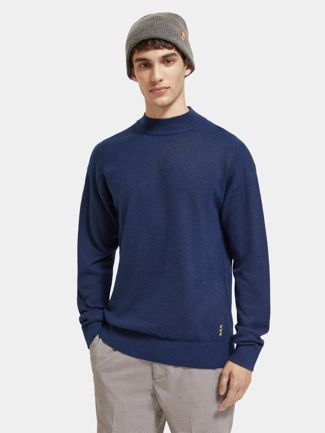 Dropped shoulder high neck sweater - Scotch & Soda NZ