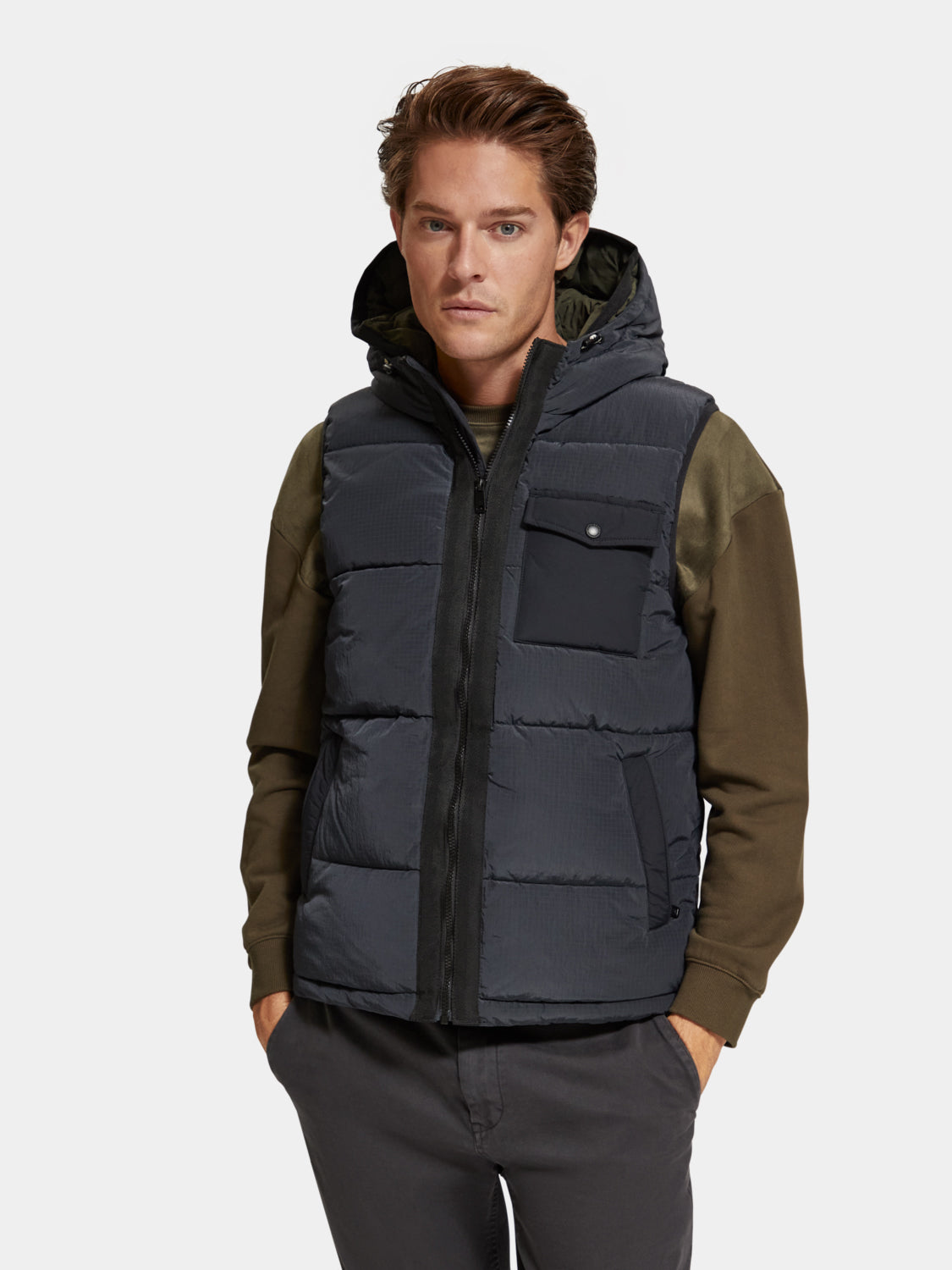 Hooded puffer vest nz on sale