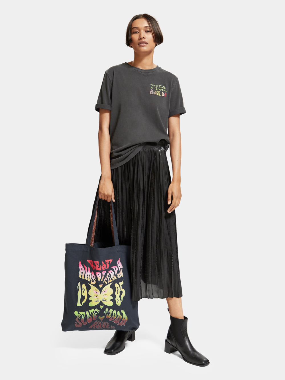 Canvas artwork tote bag - Scotch & Soda NZ